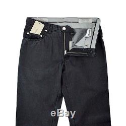BRIONI Stelvio Bespoke Silk Cotton Classic Fit Black Denim Jeans 32 NWT $695