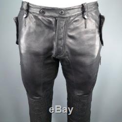 BURBERRY PRORSUM Size 31 Black Leather Biker Style Pants