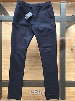 BURBERRY PRORSUM pants mens thick cashmere/wool sz EUR48-US32 slim, ink $995