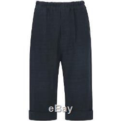 BY WALID Mens Drawstring Heavy Linen Cropped Pants M/30-33
