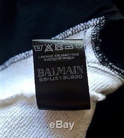 Balmain Black Two-Tone Contrast Panelled Biker Sweatpants sz. XL