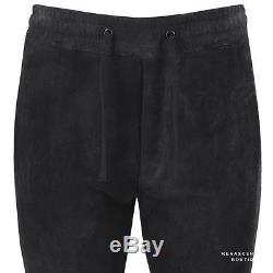Balmain Fade Wash Black Lambskin Suede Skinny-Fitting Trousers Pants XS W28