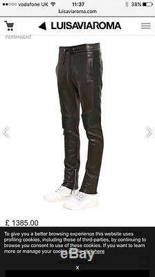 Balmain Men's Leather Biker Trousers