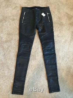 Balmain Wax Biker Jeans in Black Size 30 denim trousers skinny fit