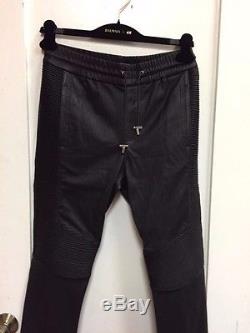 Balmain x H&M Men's Leather Biker Jogger Pants Size S NWT