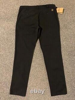 Belstaff Officer Chino Mens Black Trousers W34 L32 Slim Fit Straight Fit