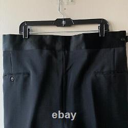 Black Formal Tuxedo Trousers Wool Blend Dress Pants 38x30 High Quality