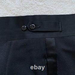 Black Formal Tuxedo Trousers Wool Blend Dress Pants 38x30 High Quality