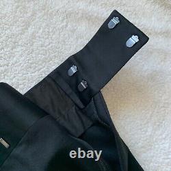 Black Formal Tuxedo Trousers Wool Blend Dress Pants 38x30 High Quality