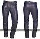 Black Genuine Leather Pants/trousers For Men