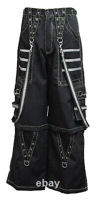 Black & Green Pocket Gothic Pant Alternative Punk Rock Handmade Trouser Short