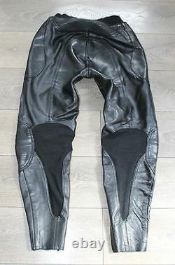 Black Leather HEIN GERICKE Armour Biker Men's Trousers Pants Size W32 L30