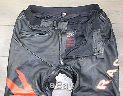 Black Leather HEIN GERICKE Armour Racing Men's Jeans Pants Trousers Size W43 L32