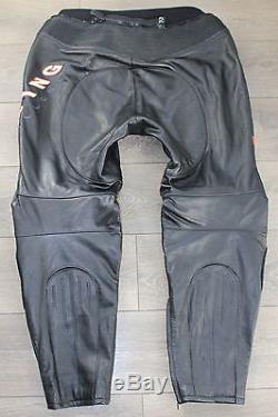 Black Leather HEIN GERICKE Armour Racing Men's Jeans Pants Trousers Size W43 L32