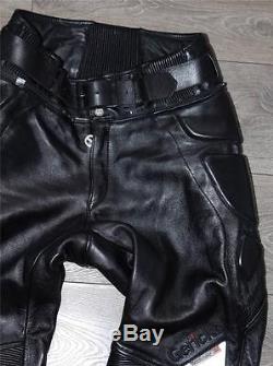 Black Leather HEIN GERICKE Armour Sport Men's Pants Trousers Jeans Size W33 L29