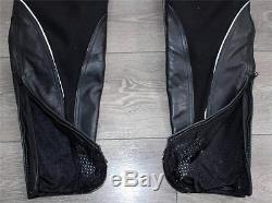 Black Leather VANUCCI Armour Sport Racing Men's Trousers Jeans Size W32 L31