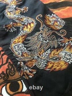 Black Maharishi Trousers With Elemental Fire Dragon Embroidery New With Tags XL