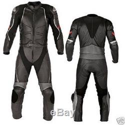 Black Motorcycle Leather Suit Motorbike Leather Jacket Biker Trouser Men XS-3XL