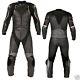 Black Motorcycle Leather Suit Motorbike Leather Jacket Biker Trouser Men Xs-3xl