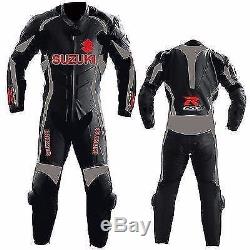 Black Suzuki Gsxr Motorcycle Leather Suit Men Motorbike Leather Jacket Trouser