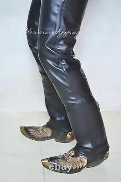 Black leather jeans pant 501 style classic boot 5 pocket style slimfit FS 30