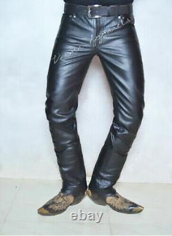 Black leather jeans pant 501 style classic boot 5 pocket style slimfit FS 30