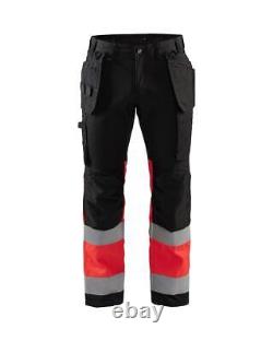 Blaklader black/red men's hi-vis stretch twill holster trouser #1558