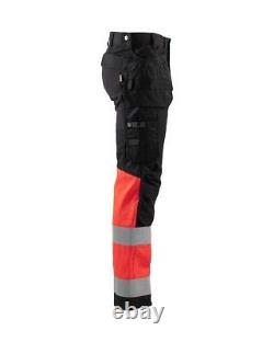 Blaklader black/red men's hi-vis stretch twill holster trouser #1558