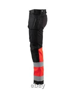 Blaklader black/red men's hi-vis stretch twill holster trouser #1558