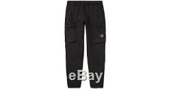 Brand New Stone Island Tapered Stretch Cotton Cargo Pants In Black Size 32