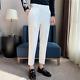 British Style High Waist Trousers Men Formal Pants Slim Business Casual Pants