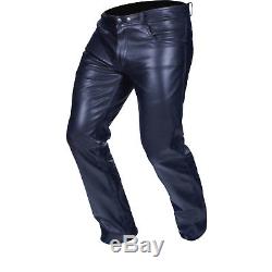 Buffalo Classic Leather Motorcycle Jeans Motorbike Riding Pants Straight Leg Cut