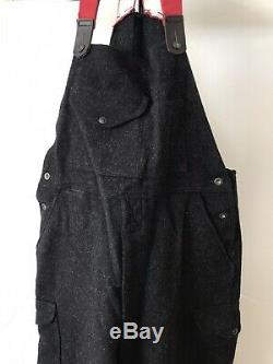C. C Filson Wool Bib Overalls Black Red Suspenders Mens Size 40 USA MADE Style 88