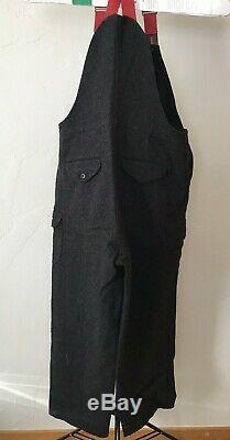 C. C Filson Wool Bib Overalls Black Red Suspenders Mens Size 40 USA MADE Style 88