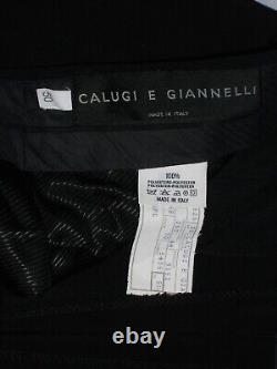 CALUGI E GIANNELLI Italy SUIT TROUSERS Dress PANTS Black Polyester CHINOS 32 31