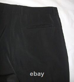 CALUGI E GIANNELLI Italy SUIT TROUSERS Dress PANTS Black Polyester CHINOS 32 31