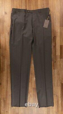 CANALI green flat fronted wool dress pants Size 40 US / 56 IT authentic NWT