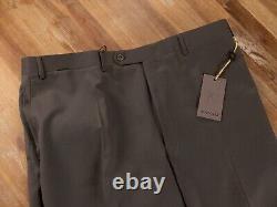 CANALI green flat fronted wool dress pants Size 40 US / 56 IT authentic NWT