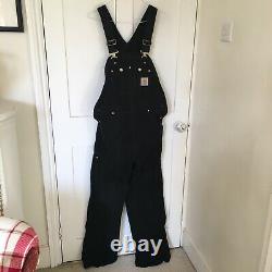 CARHARTT Dungarees Overalls Workwear Canvas 32x32 Black
