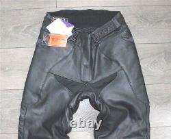 CATLINE Men's Leather Armour Biker Motorcycle Black Trousers Pants Size W34 L31