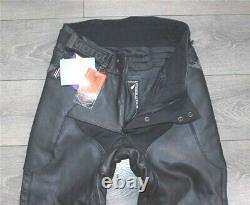 CATLINE Men's Leather Armour Biker Motorcycle Black Trousers Pants Size W34 L31