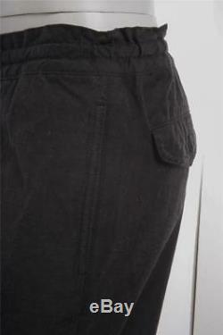 COMME DES GARCONS HOMME DEUX Mens Washed-Black Wool Cotton Drawstring Pants S