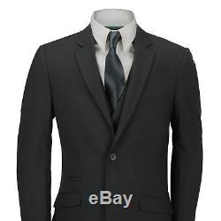 Cavani Mens Classic Black 3 Piece Suit Smart Formal Work Casual Tailored Fit