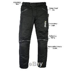 Ce Armoured Black Waterproof Motorbike Motorcycle Trousers Pants Textile Cordura