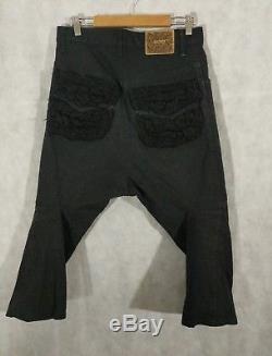 Christopher NEMETH Archive Black Sarouel Canvas Pants Fuzzy Pocket Small