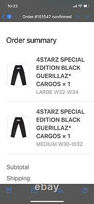 Corteiz Rule The World Black Cargo Trousers UK Medium CRTZ RTW