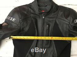 DAINESE Men's 2 Piece Trousers Jacket Leather Motorcycle SportsRace Suit Size 48