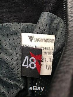 DAINESE Men's 2 Piece Trousers Jacket Leather Motorcycle SportsRace Suit Size 48
