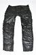 Damen Men's Lace Up Leather Motorcycle Biker Black Trousers Pants Size W41 L35