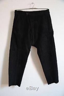 DAMIR DOMA Heavy Black Raw Leather trousers pants sz. 46-50 yohji yamamoto